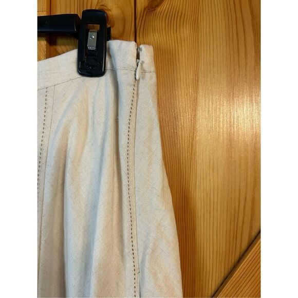 CJ Banks Maxi Skirt Size X (14) Natural Linen Blend Coastal Minimalist Hippie nw - Picture 3 of 7